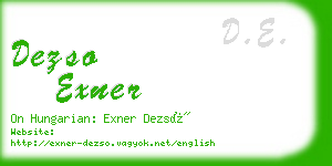 dezso exner business card